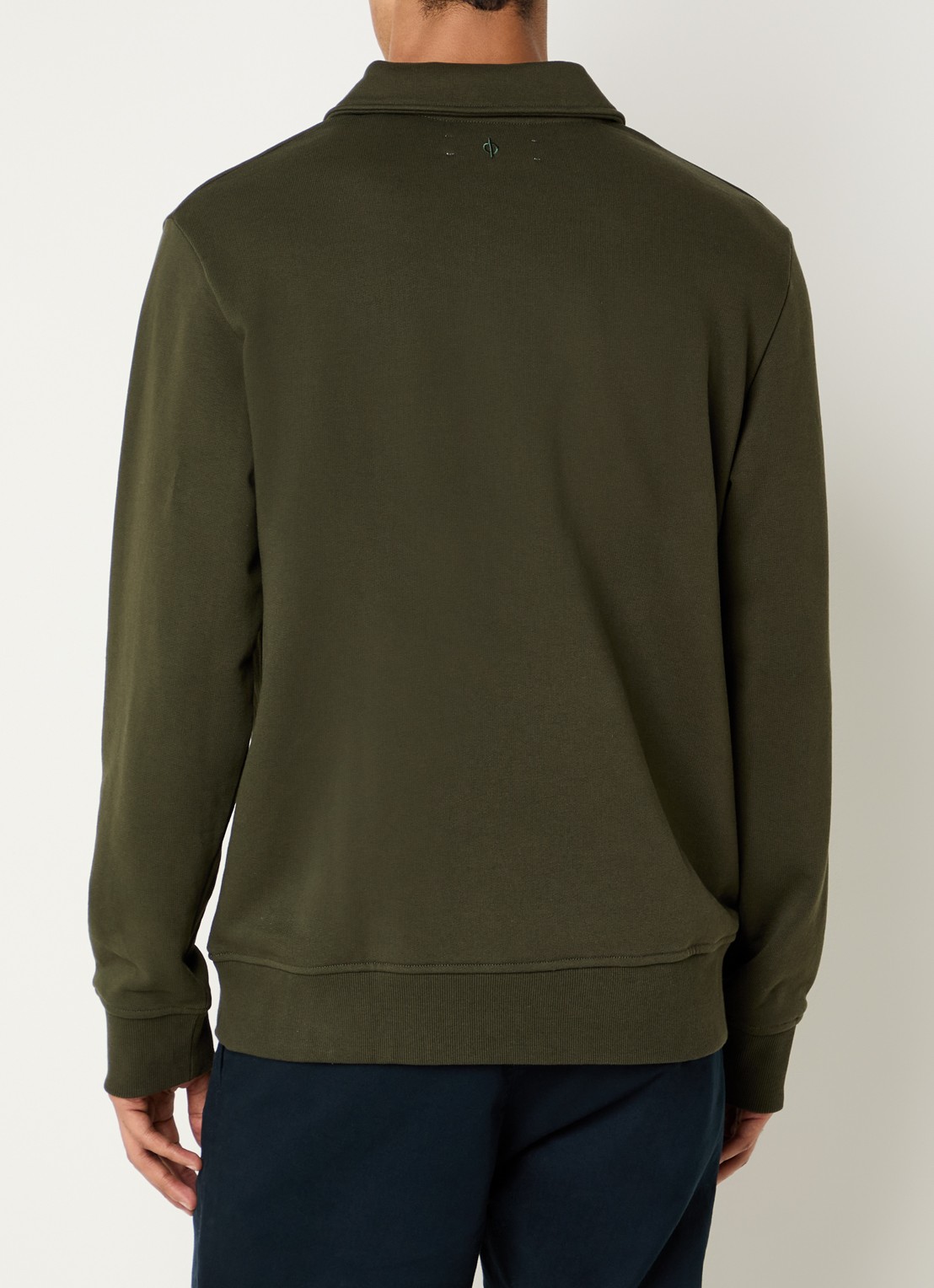 SAMSØE SAMSØE Samarcel sweater met polokraag en logoborduring - achterkant 4 mosgroen