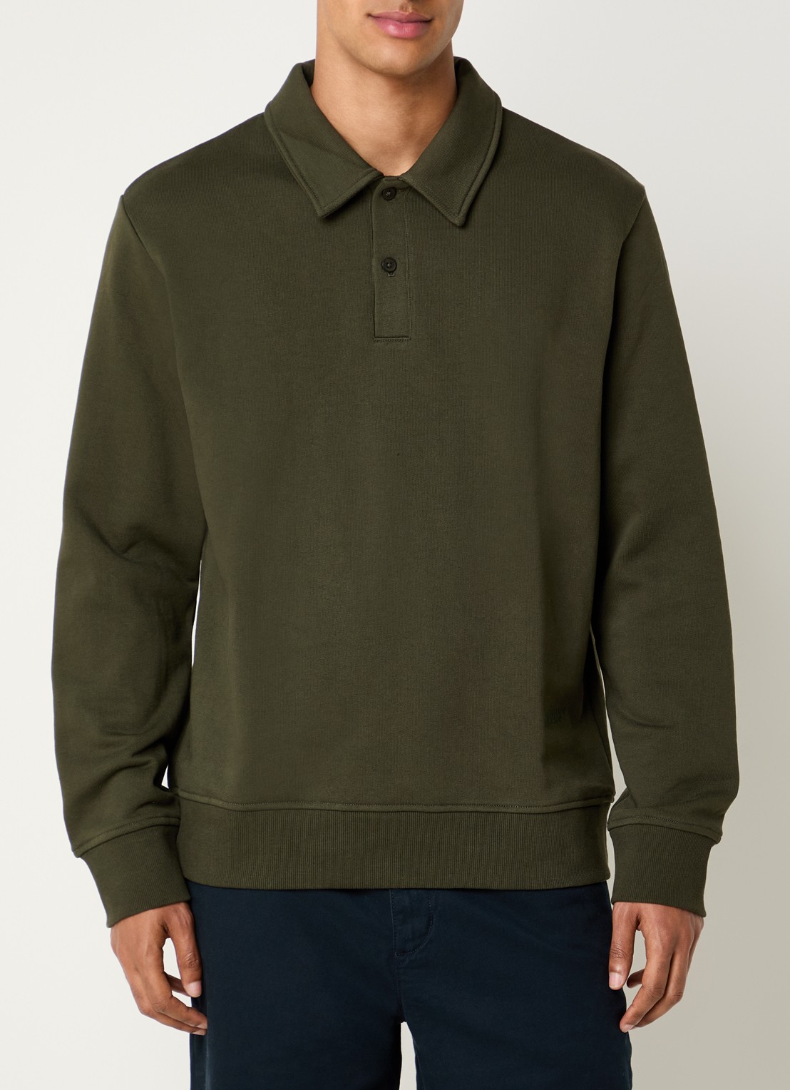 SAMSØE SAMSØE Samarcel sweater met polokraag en logoborduring - detail 3 mosgroen