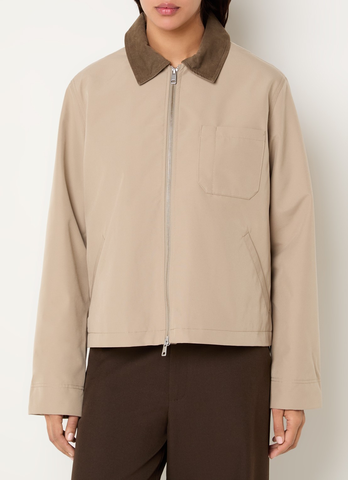 SAMSØE SAMSØE Sarobinson barn jack met opgestikte zak - detail 3 beige