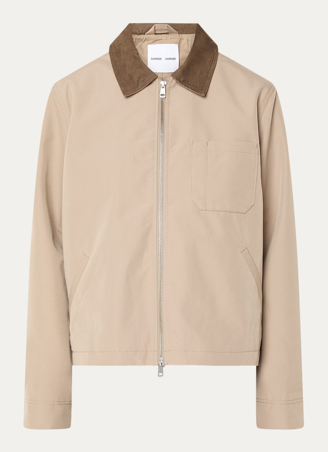 SAMSØE SAMSØE Sarobinson barn jack met opgestikte zak - voorkant beige