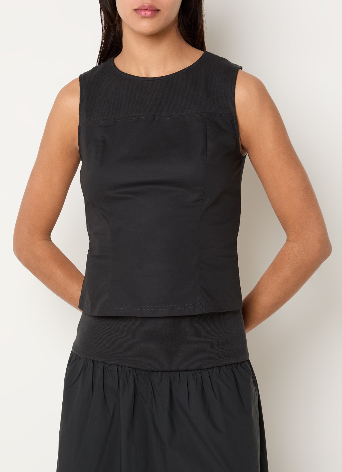 SAMSØE SAMSØE Sathea tanktop met ronde hals - detail 4 antraciet