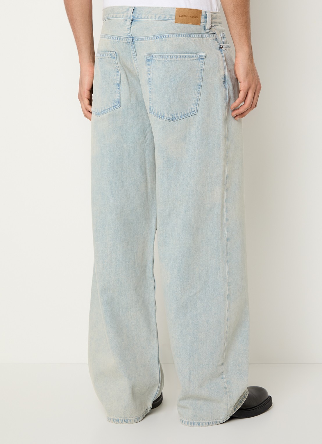 SAMSØE SAMSØE Satimothy wide leg jeans met lichte wassing - achterkant 5 indigo