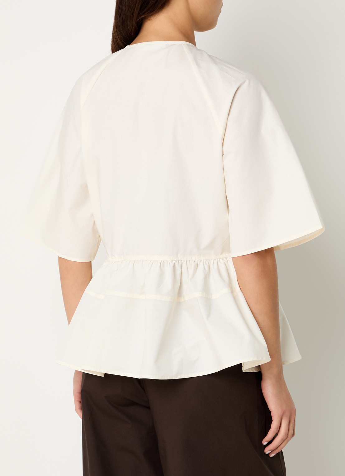 SAMSØE SAMSØE Satoman blouse in linnenblend - achterkant 2 gebroken wit