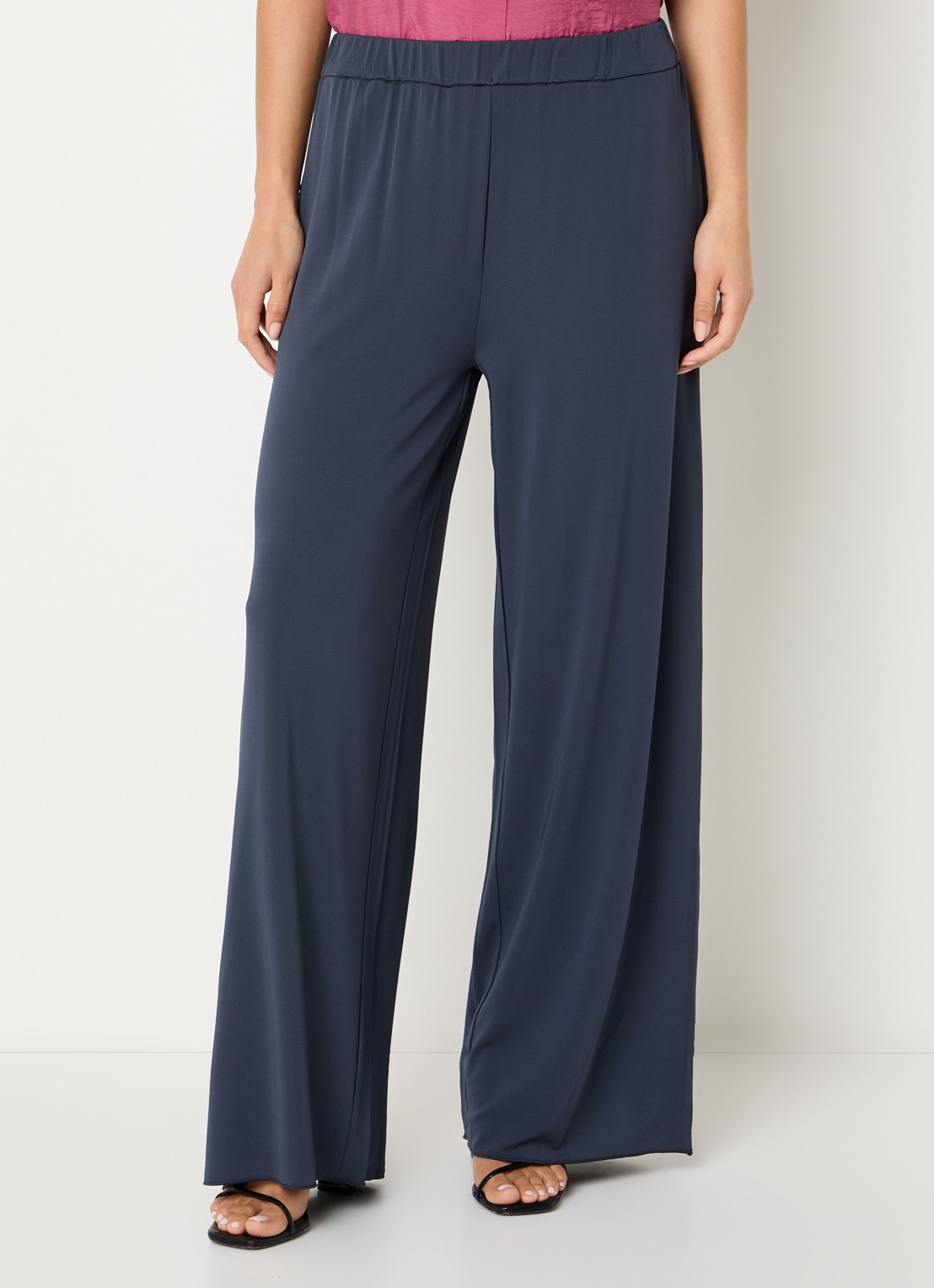 SAMSØE SAMSØE Saumi high waist loose fit broek met steekzakken - detail 3 donkerblauw