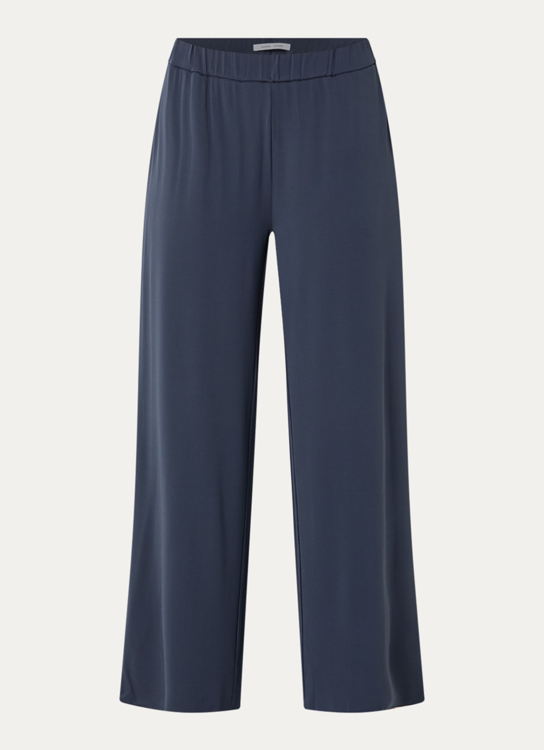 SAMSØE SAMSØE Saumi high waist loose fit broek met steekzakken - voorkant donkerblauw