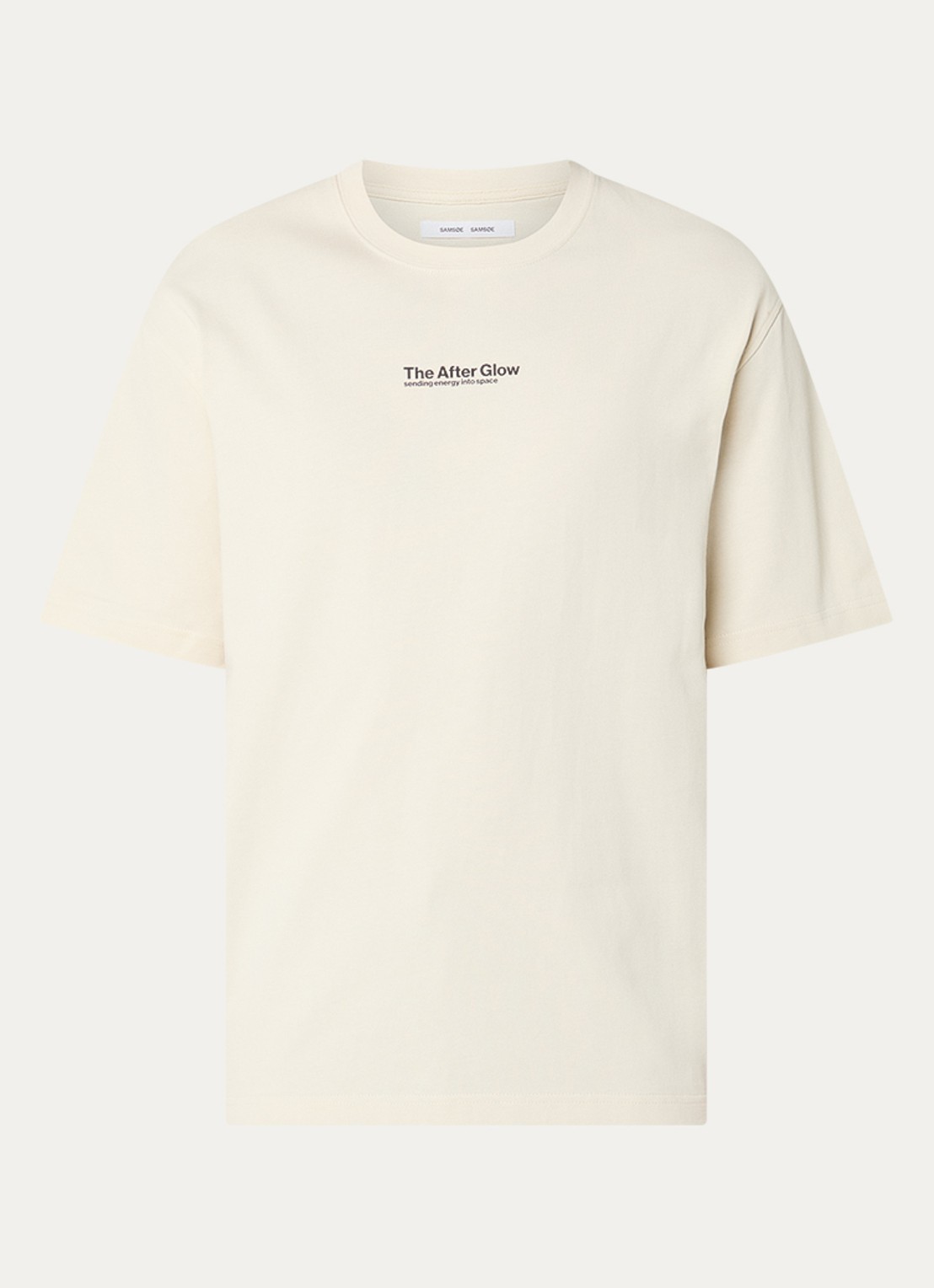 SAMSØE SAMSØE Sauni T-shirt met front- en backprint - voorkant 2 ivoor