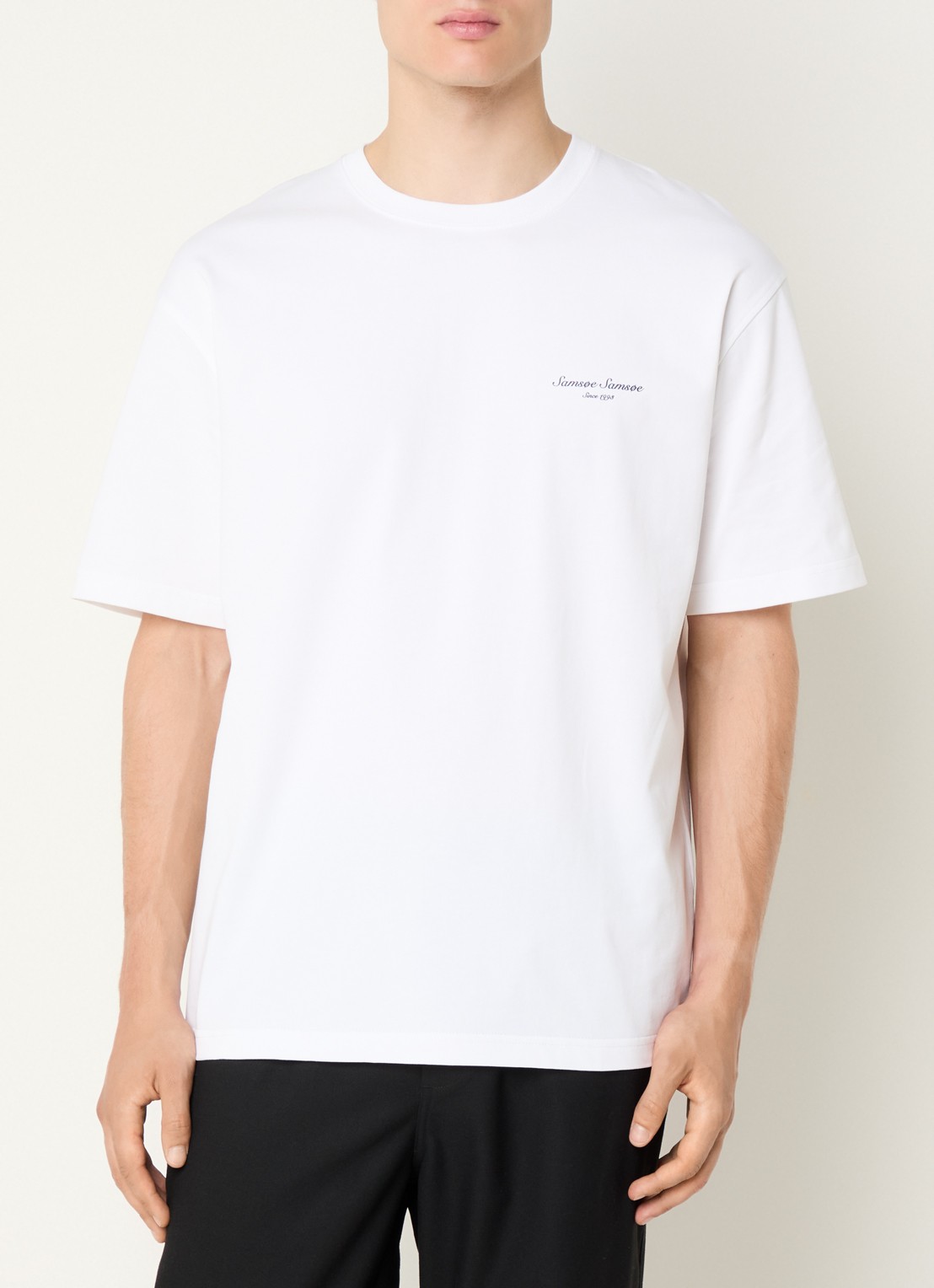SAMSØE SAMSØE Sauni T-shirt met logo- en backprint - achterkant 2 wit