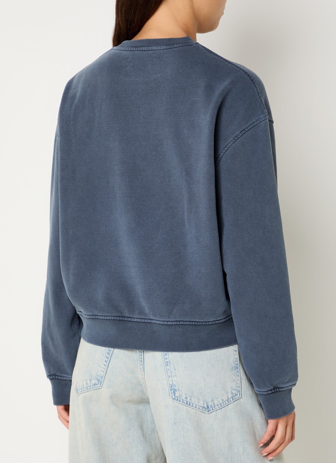 SAMSØE SAMSØE Savan sweater met logoprint - achterkant 3 indigo