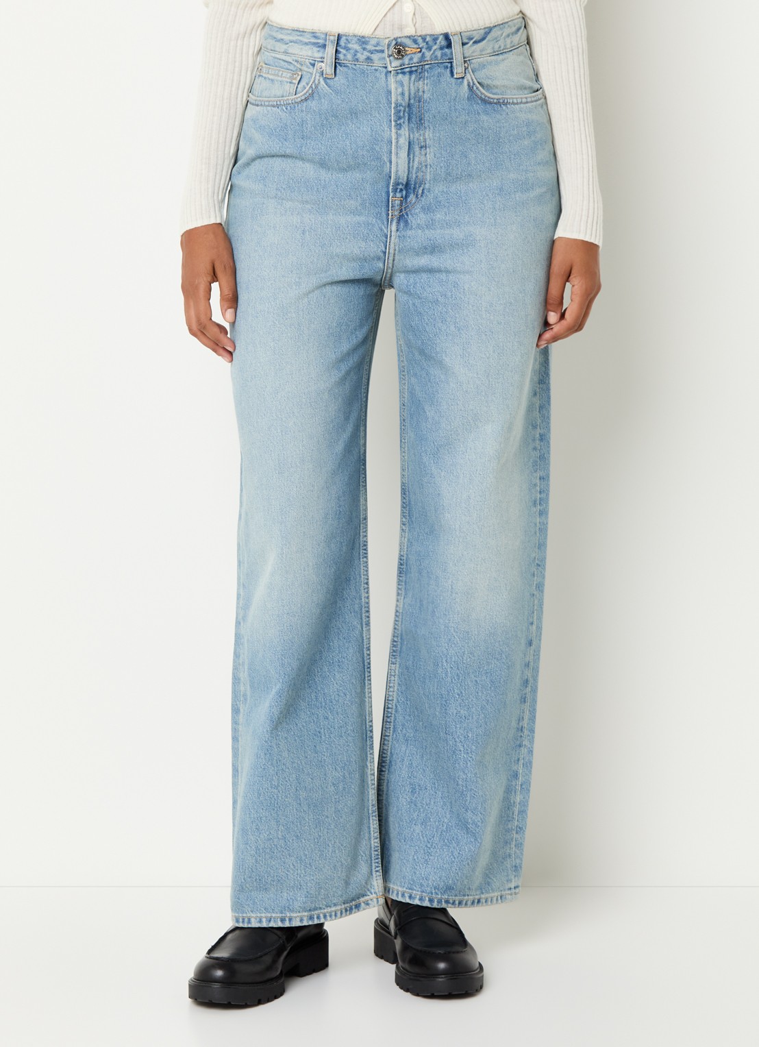 SAMSØE SAMSØE Shelly high waist wide leg jeans met steekzakken - detail 2 jeans