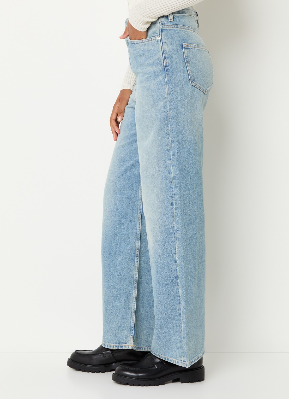 SAMSØE SAMSØE Shelly high waist wide leg jeans met steekzakken - detail 3 jeans