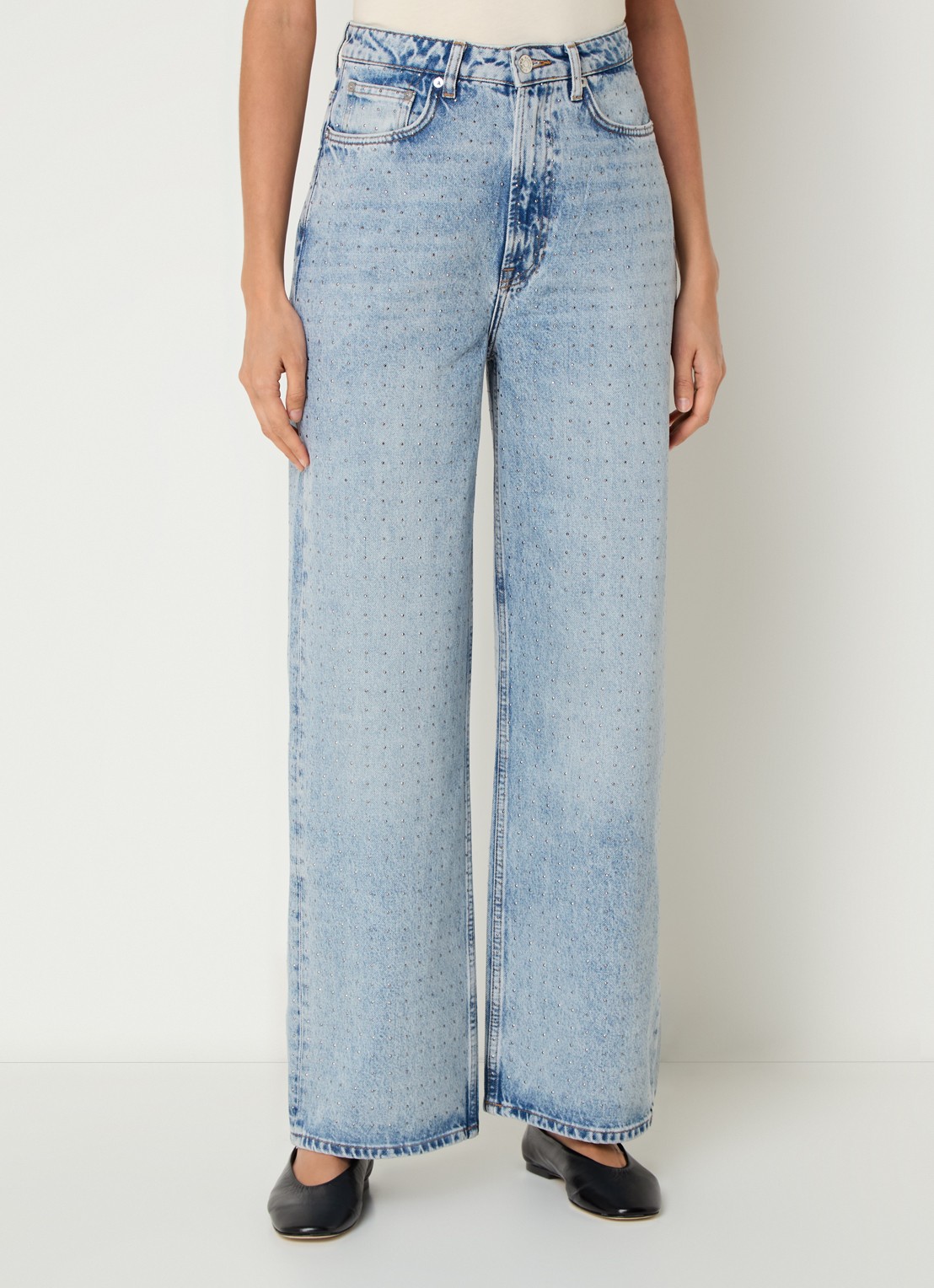 SAMSØE SAMSØE Shelly high waist wide leg jeans met studs - detail 3 indigo