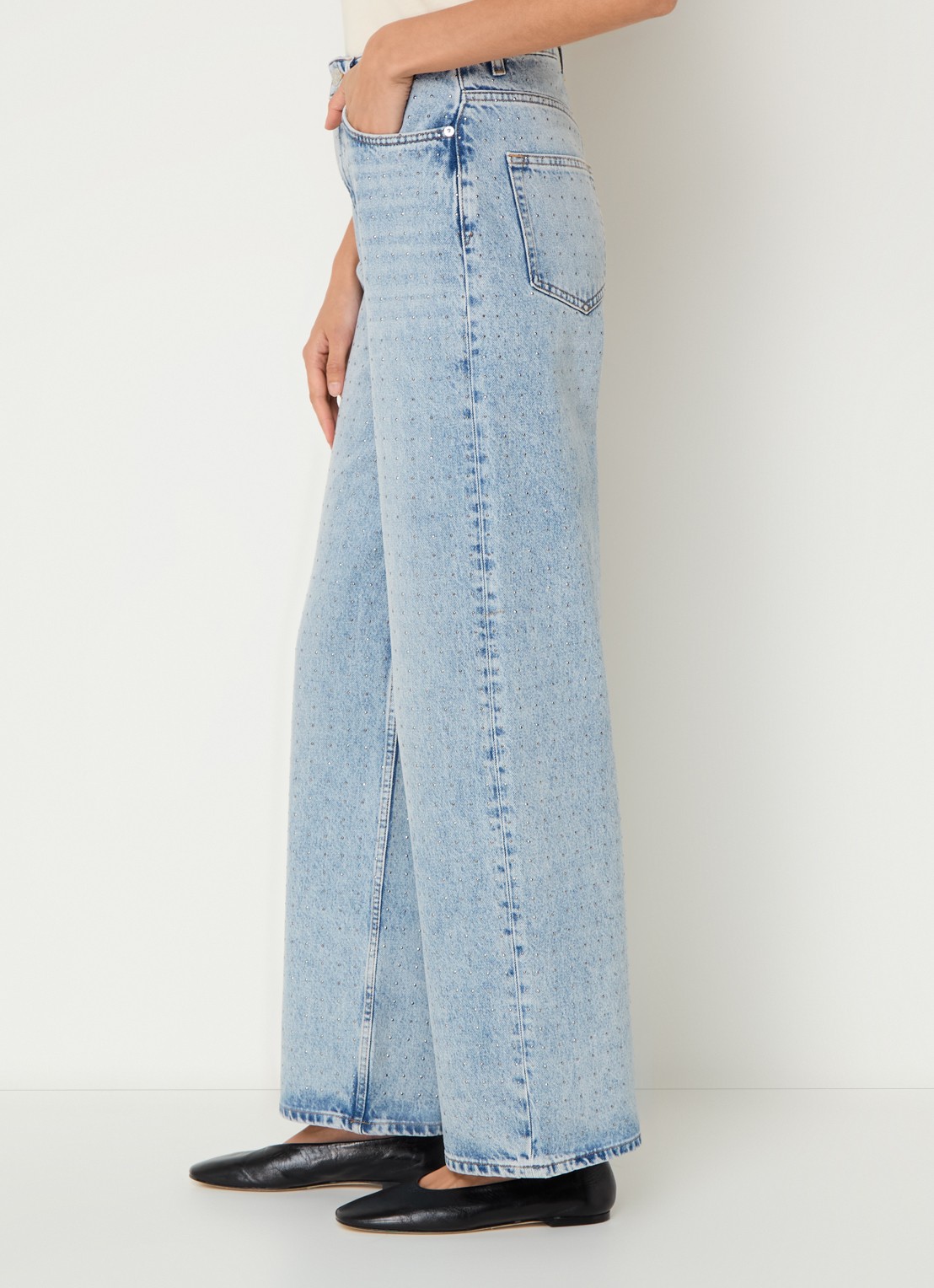SAMSØE SAMSØE Shelly high waist wide leg jeans met studs - detail 4 indigo