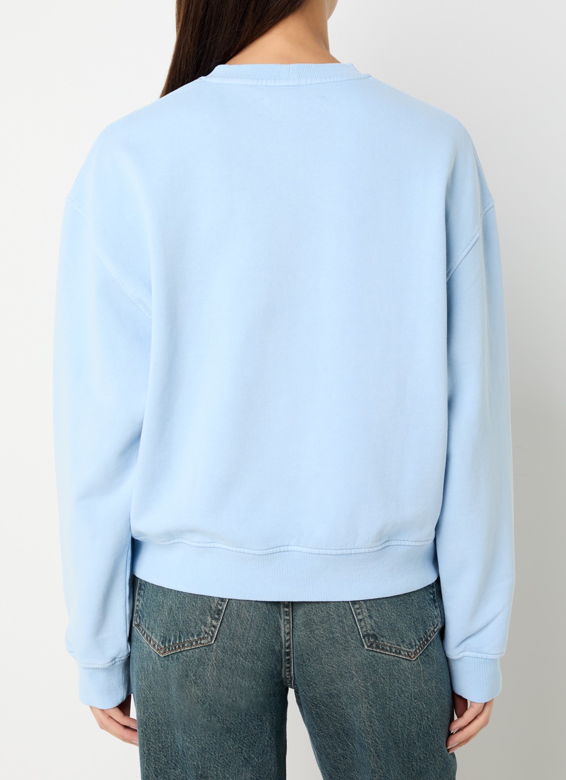 SAMSØE SAMSØE Van sweater met ronde hals - achterkant lichtblauw