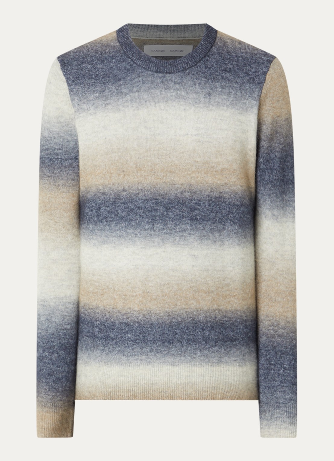 SAMSØE SAMSØE Aiden fijngebreide pullover in alpaca wolblend - voorkant 2 beige