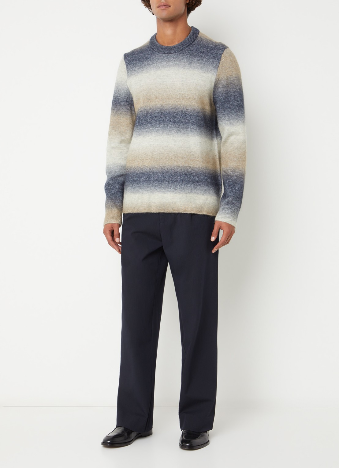 SAMSØE SAMSØE Aiden fijngebreide pullover in alpaca wolblend - voorkant 3 beige
