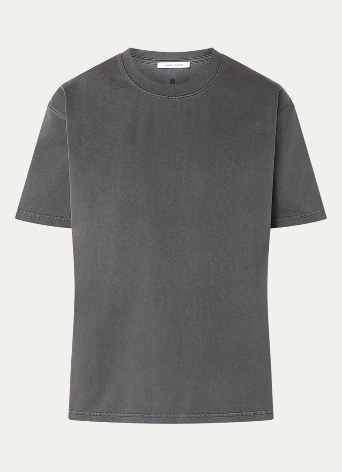 SAMSØE SAMSØE Ava oversized T-shirt met ronde hals - voorkant antraciet