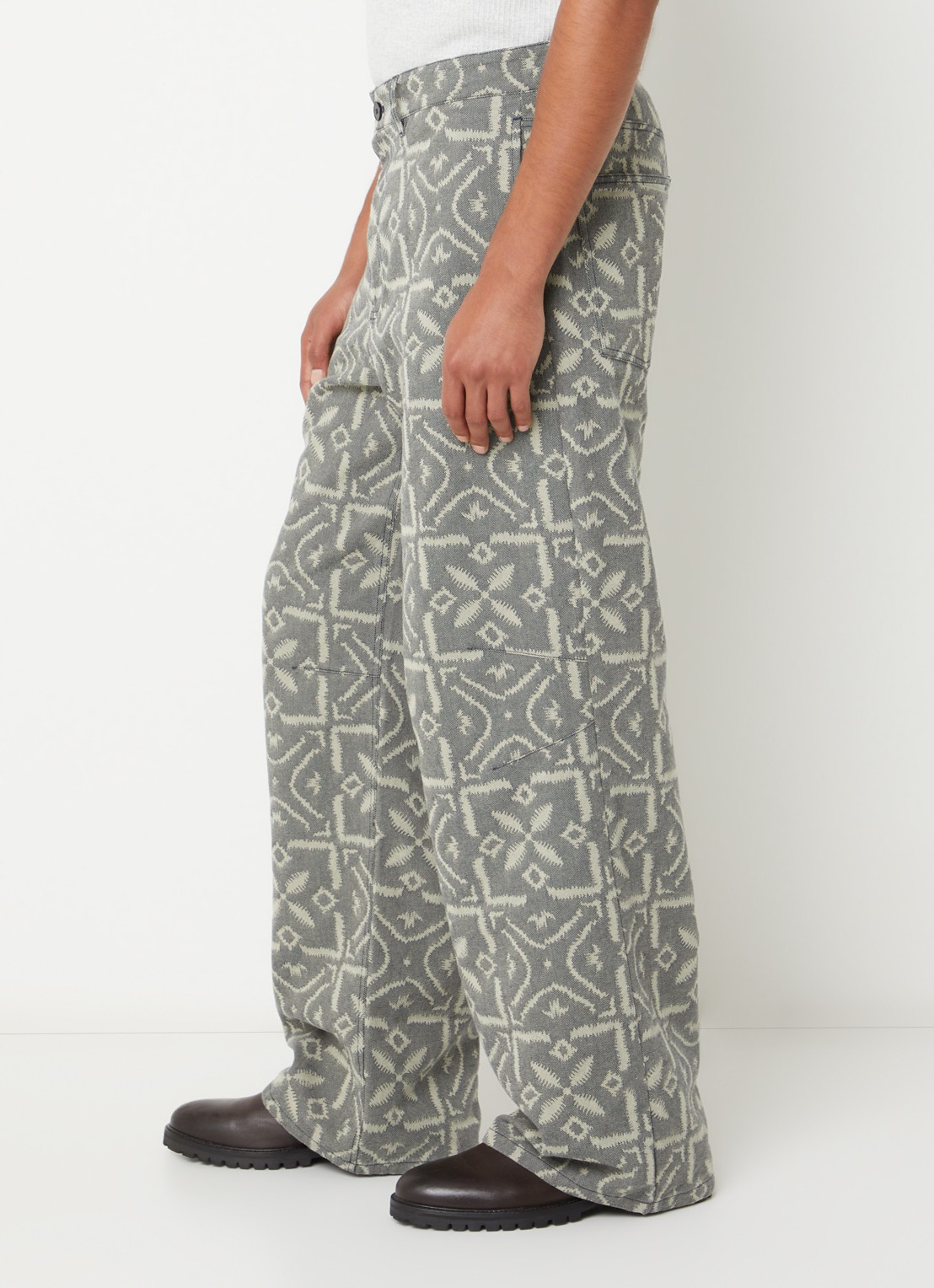 SAMSØE SAMSØE Bruce wide fit chino met print - detail 5 olijfgroen