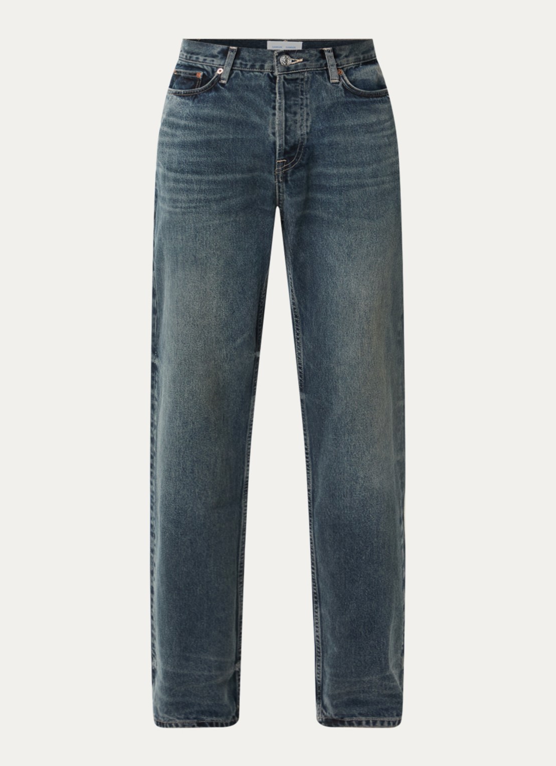 SAMSØE SAMSØE Cable straight fit jeans met medium wassing - voorkant 4 indigo