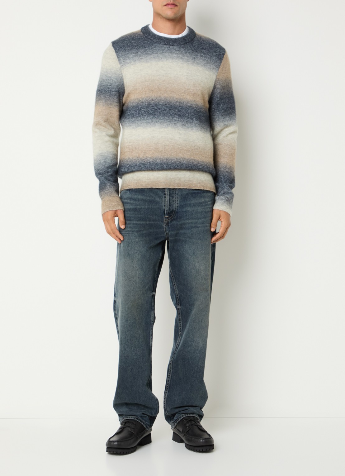 SAMSØE SAMSØE Cable straight fit jeans met medium wassing - voorkant 5 indigo