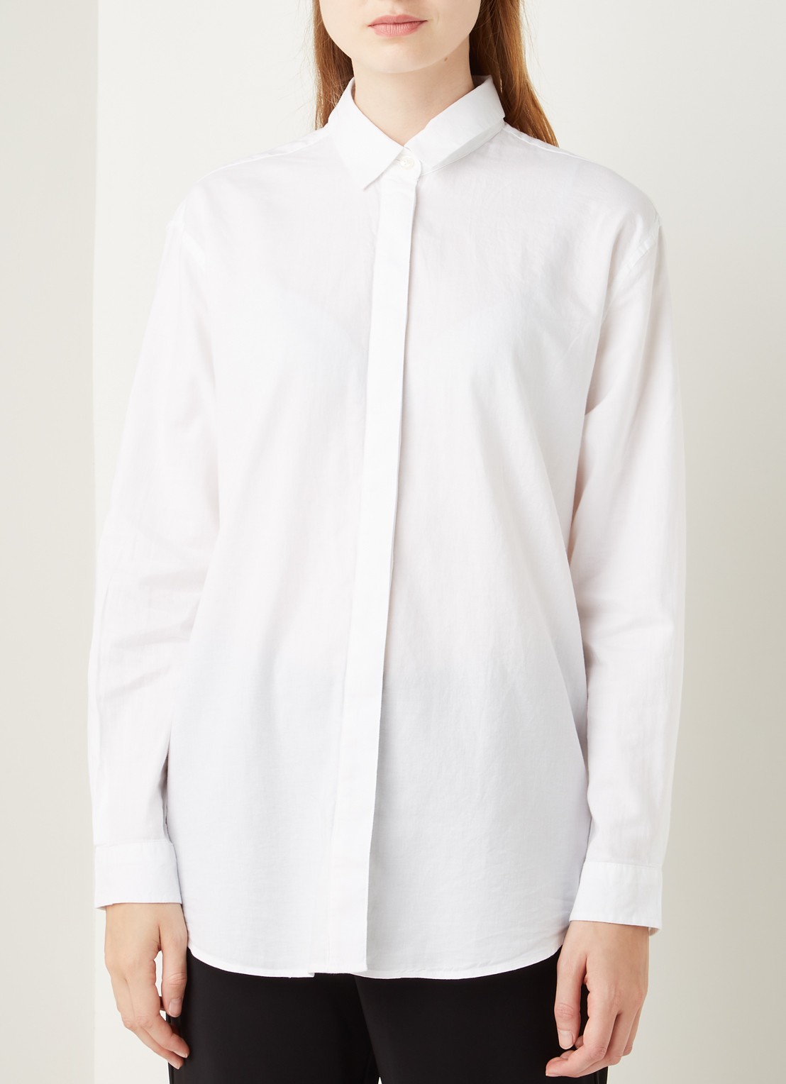 SAMSØE SAMSØE Caico blouse van  katoen - detail wit