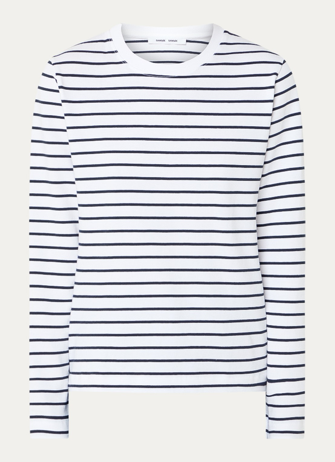 SAMSØE SAMSØE Camino longsleeve met streepprint - voorkant 2 donkerblauw