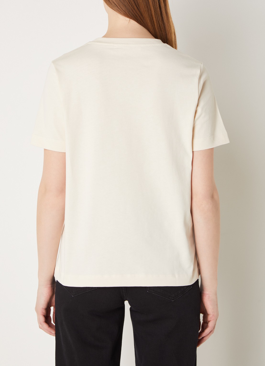 SAMSØE SAMSØE Camino T-shirt van  katoen met stretch - achterkant creme