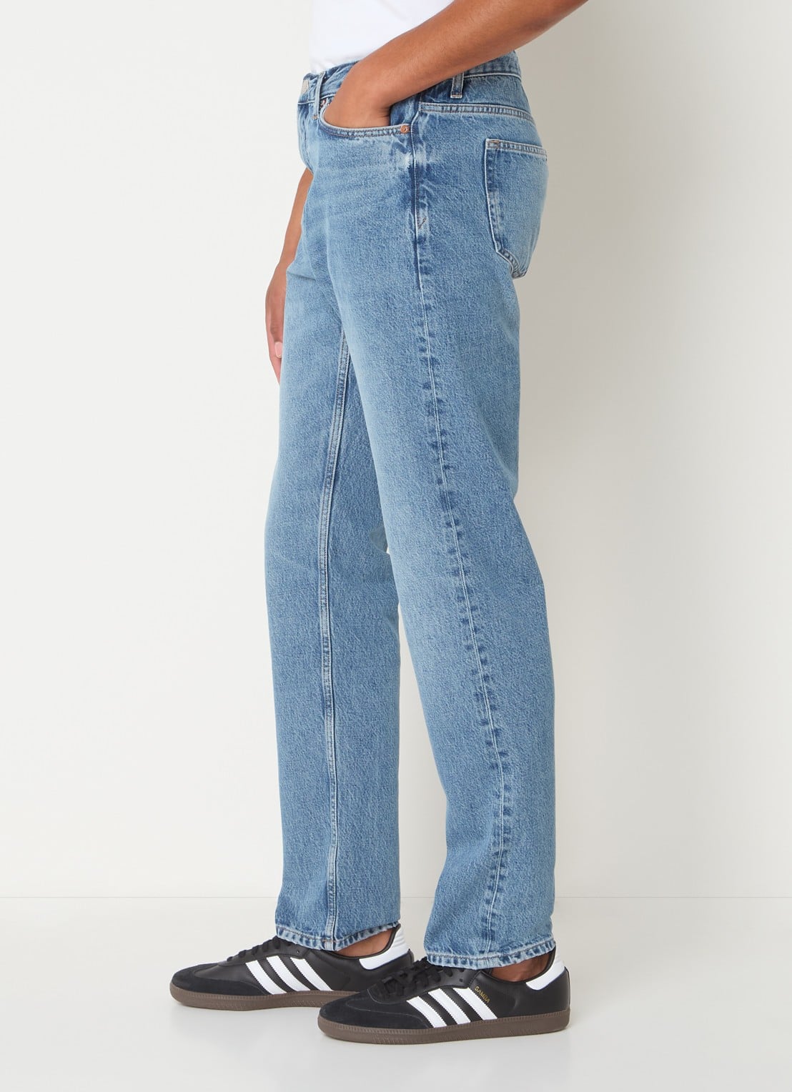 SAMSØE SAMSØE Cosmo straight leg jeans van  katoen met medium wassing - detail 2 indigo