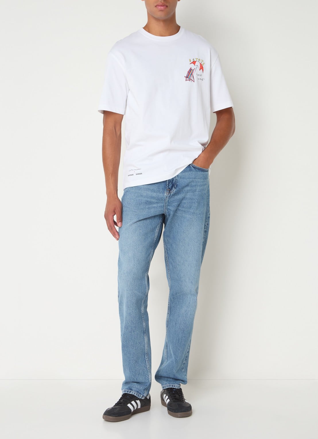 SAMSØE SAMSØE Cosmo straight leg jeans van  katoen met medium wassing - voorkant 4 indigo