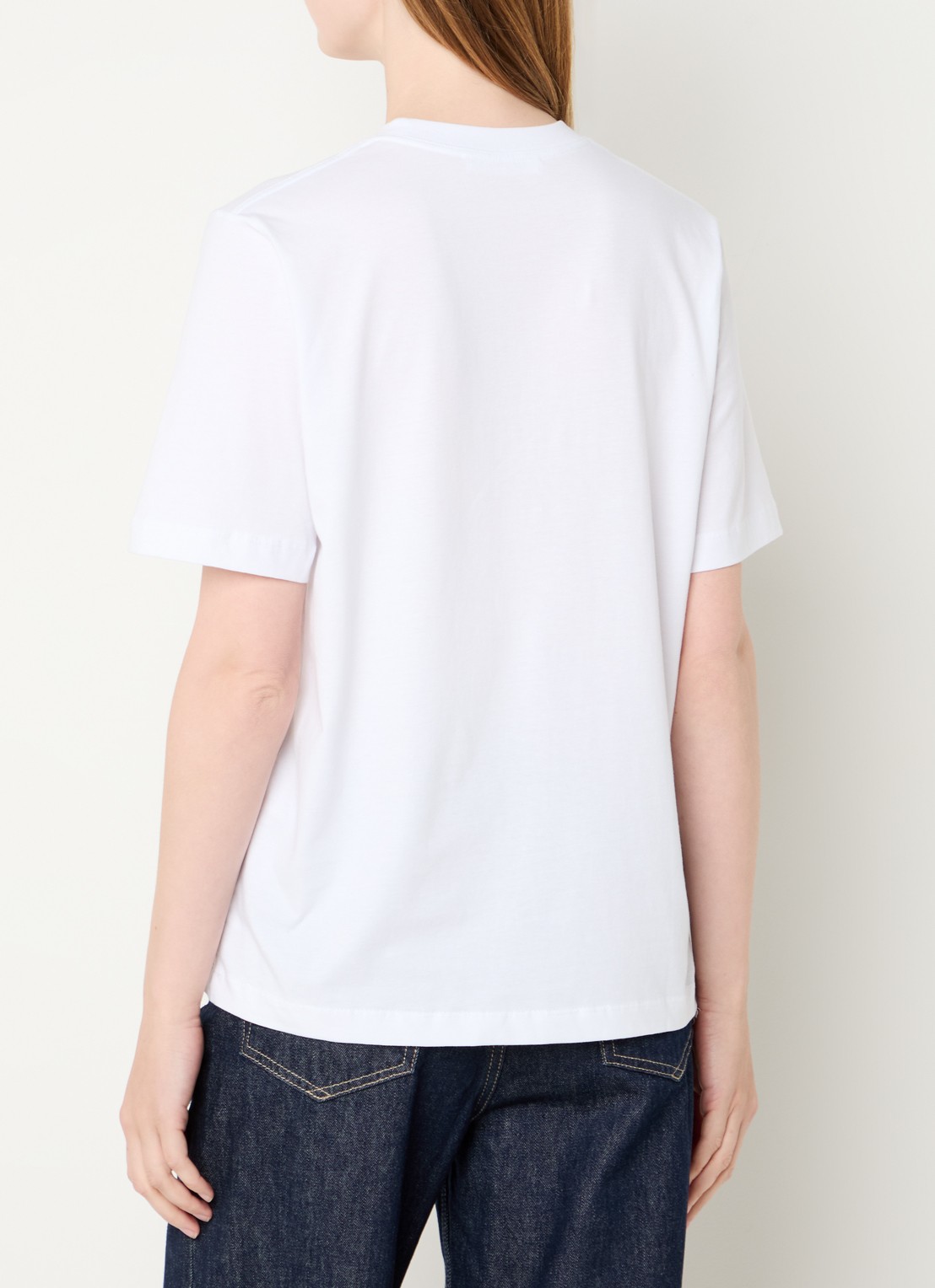 SAMSØE SAMSØE Dalila T-shirt met logoborduring - achterkant 3 wit