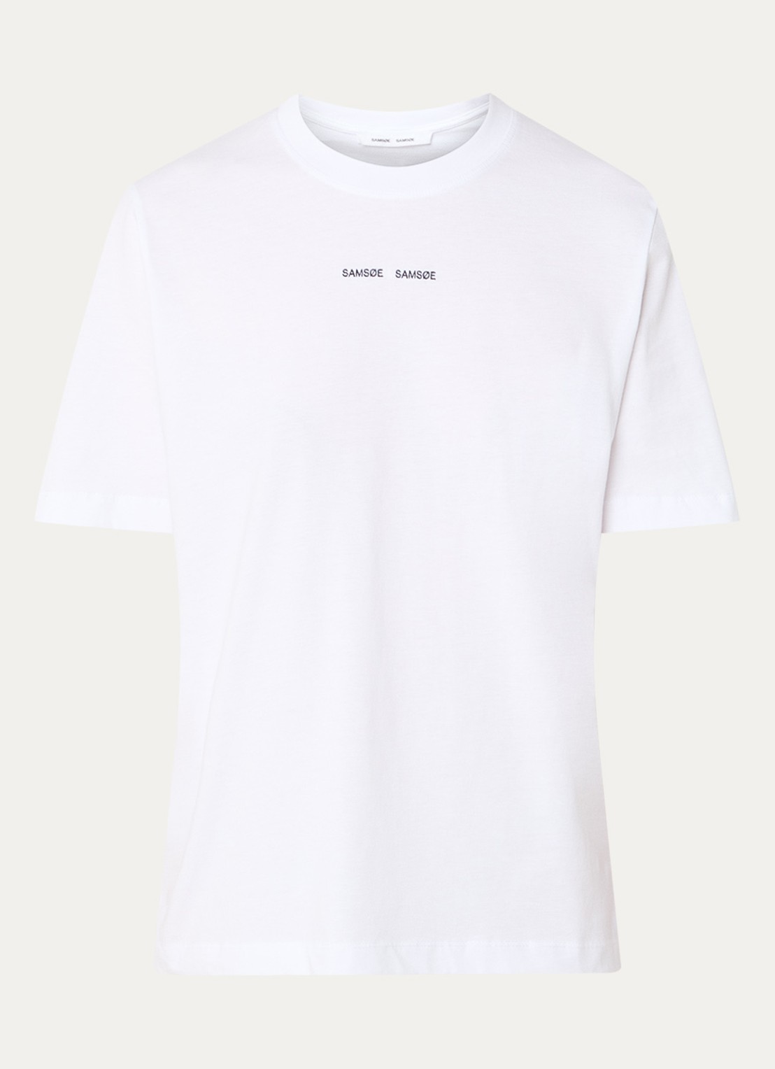 SAMSØE SAMSØE Dalila T-shirt met logoborduring - voorkant wit