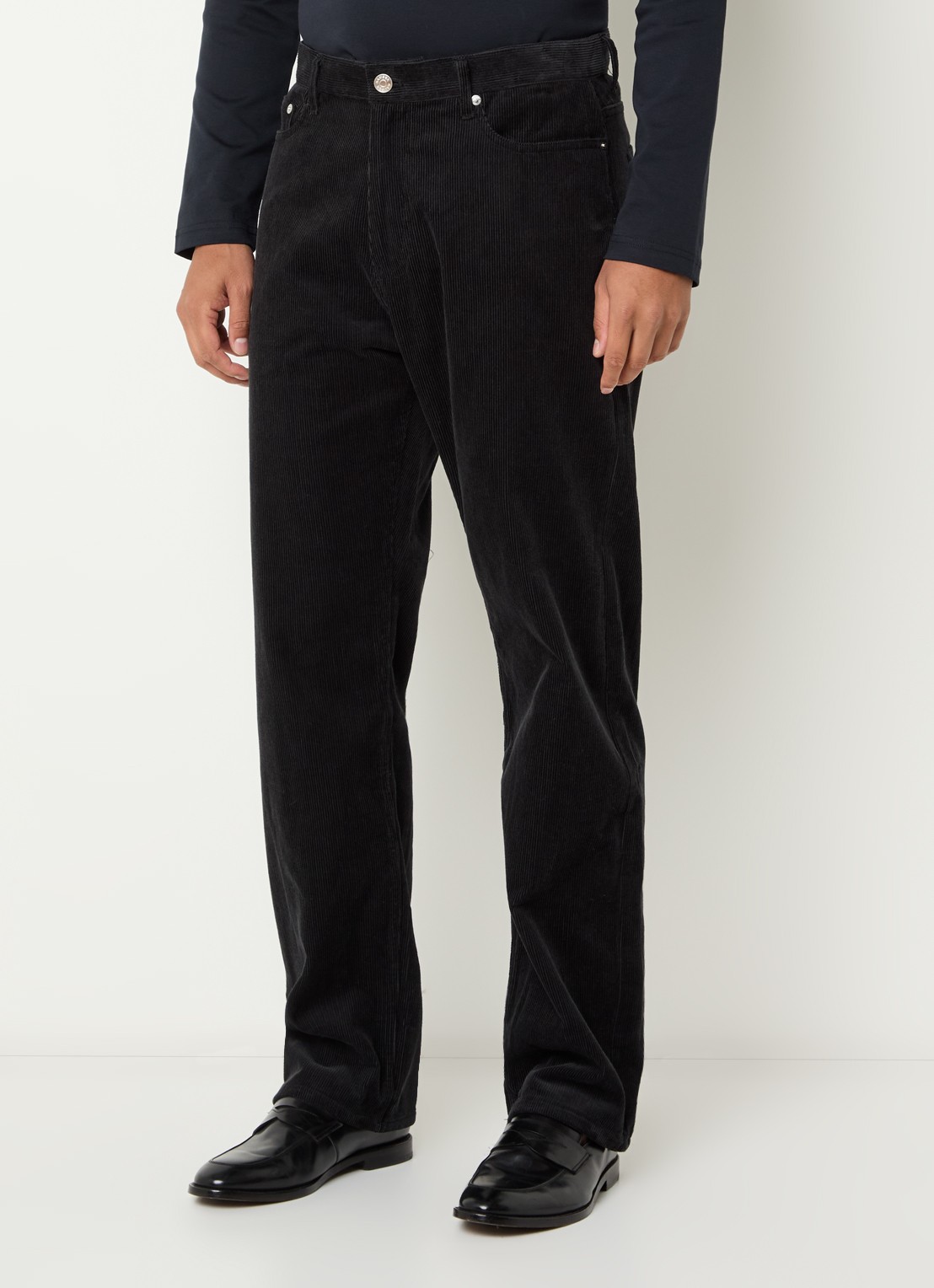 SAMSØE SAMSØE Eddie straight fit broek van corduroy - detail zwart