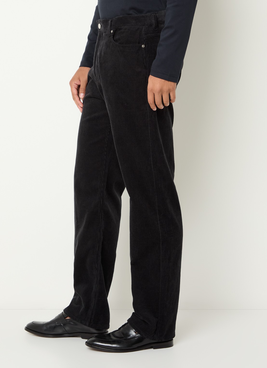 SAMSØE SAMSØE Eddie straight fit broek van corduroy - detail 2 zwart