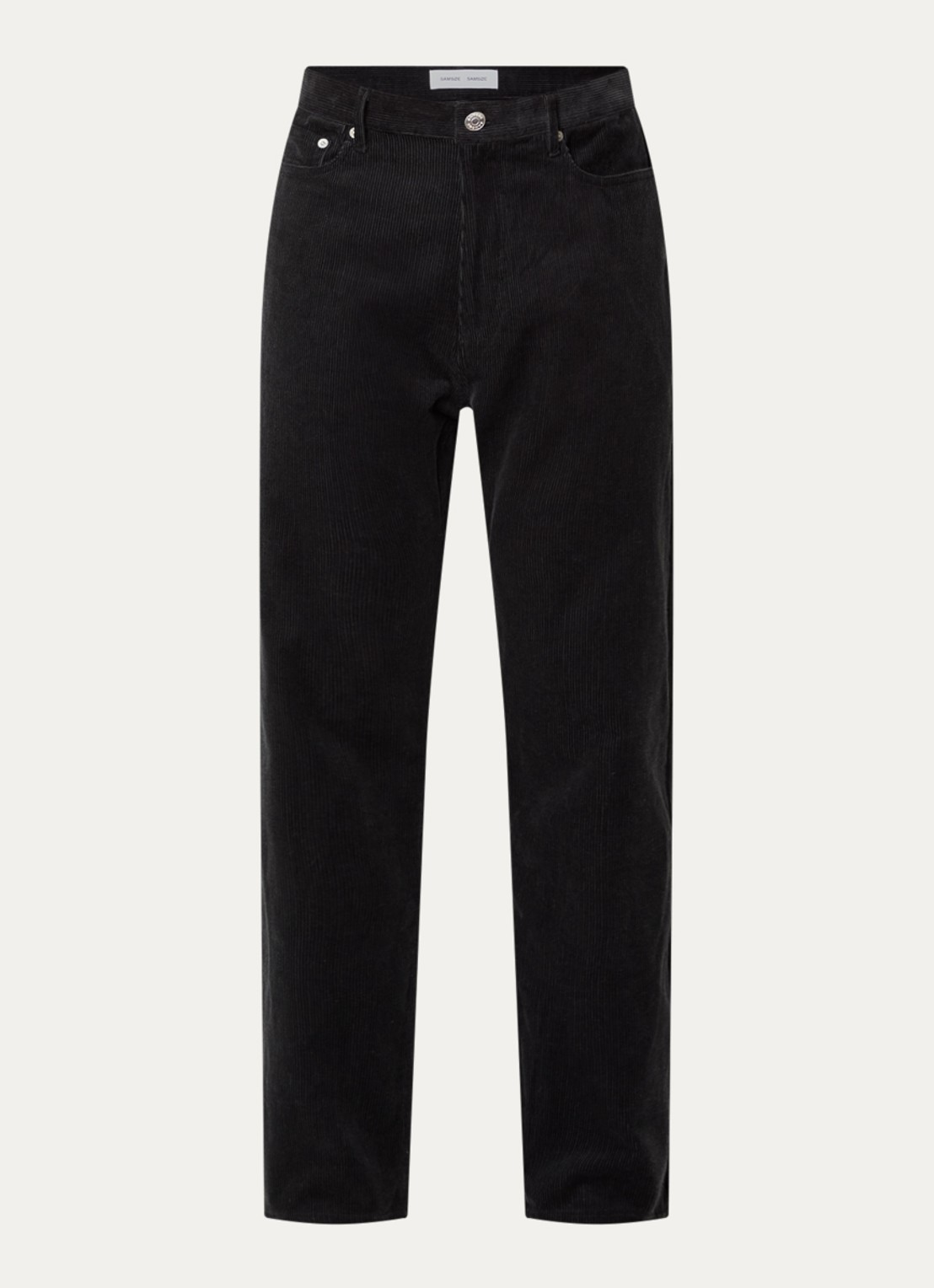 SAMSØE SAMSØE Eddie straight fit broek van corduroy - voorkant 4 zwart