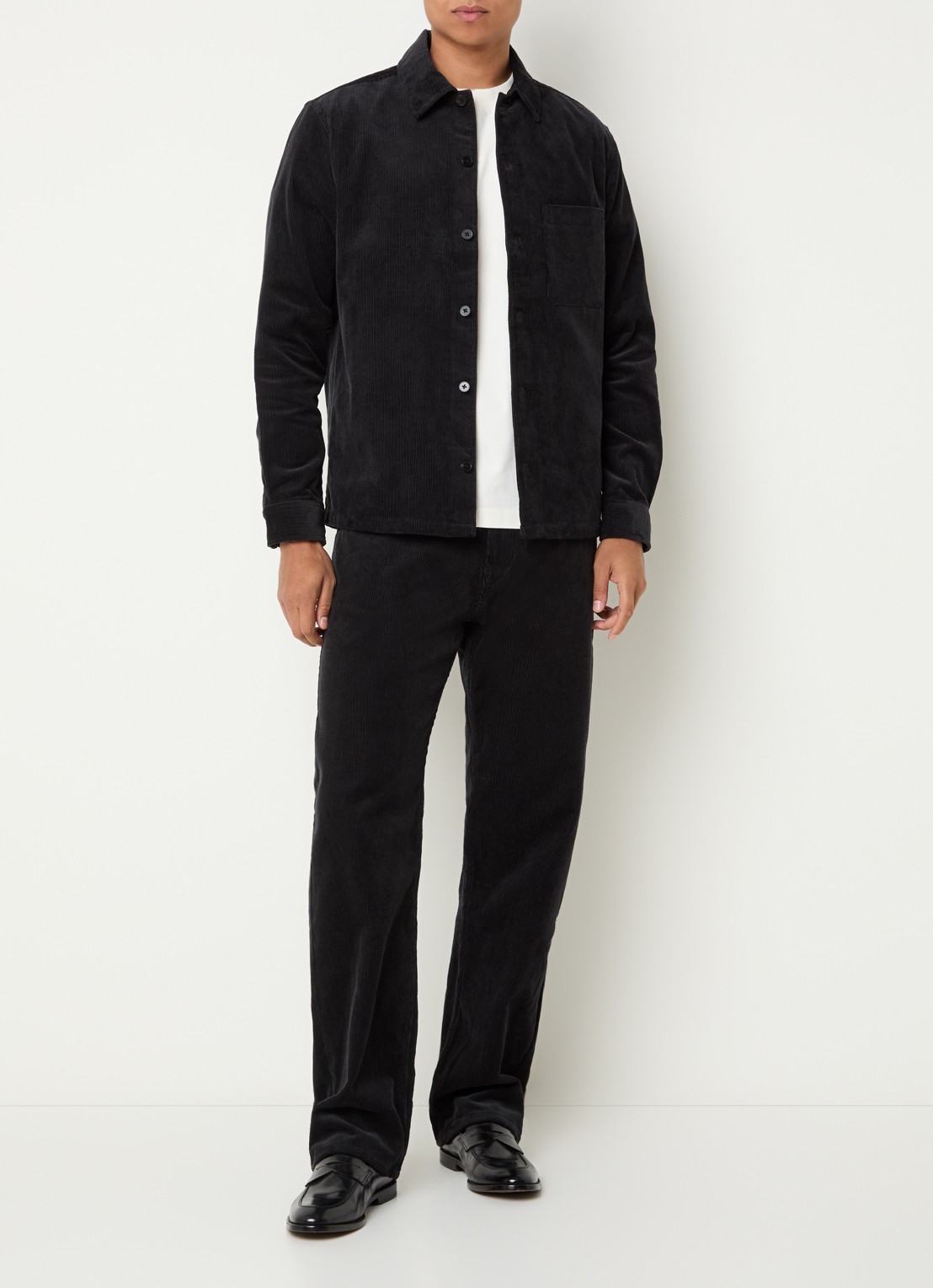 SAMSØE SAMSØE Eddie straight fit broek van corduroy - voorkant 5 zwart