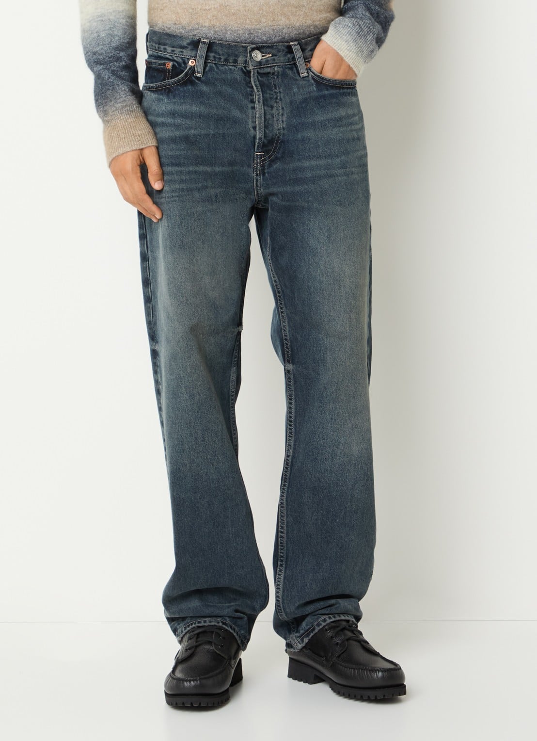 SAMSØE SAMSØE Eddie straight fit jeans met medium wassing - detail 2 indigo