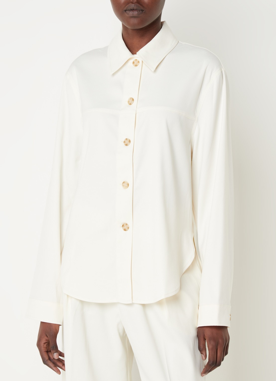 SAMSØE SAMSØE Esmel blouse met stretch  - detail 4 vanillegeel