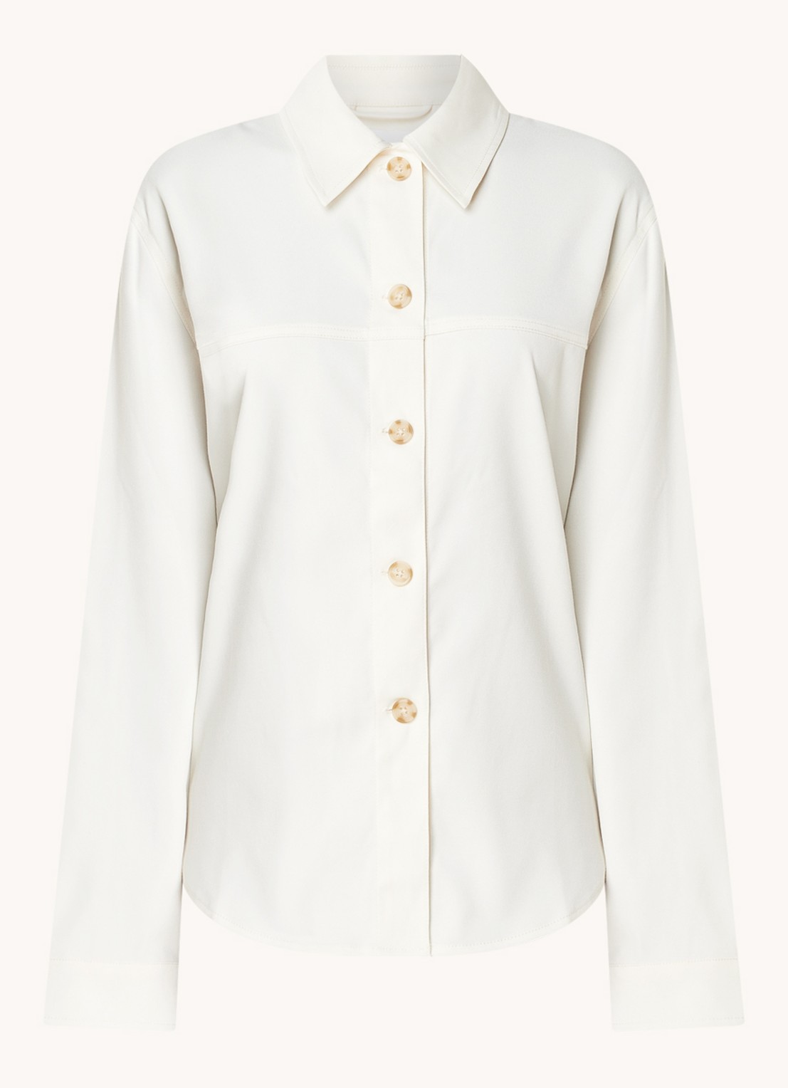 SAMSØE SAMSØE Esmel blouse met stretch  - voorkant vanillegeel