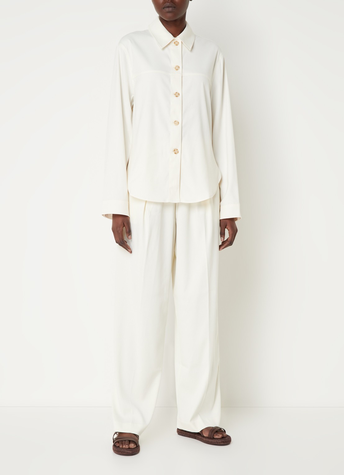 SAMSØE SAMSØE Esmel blouse met stretch  - voorkant 2 vanillegeel
