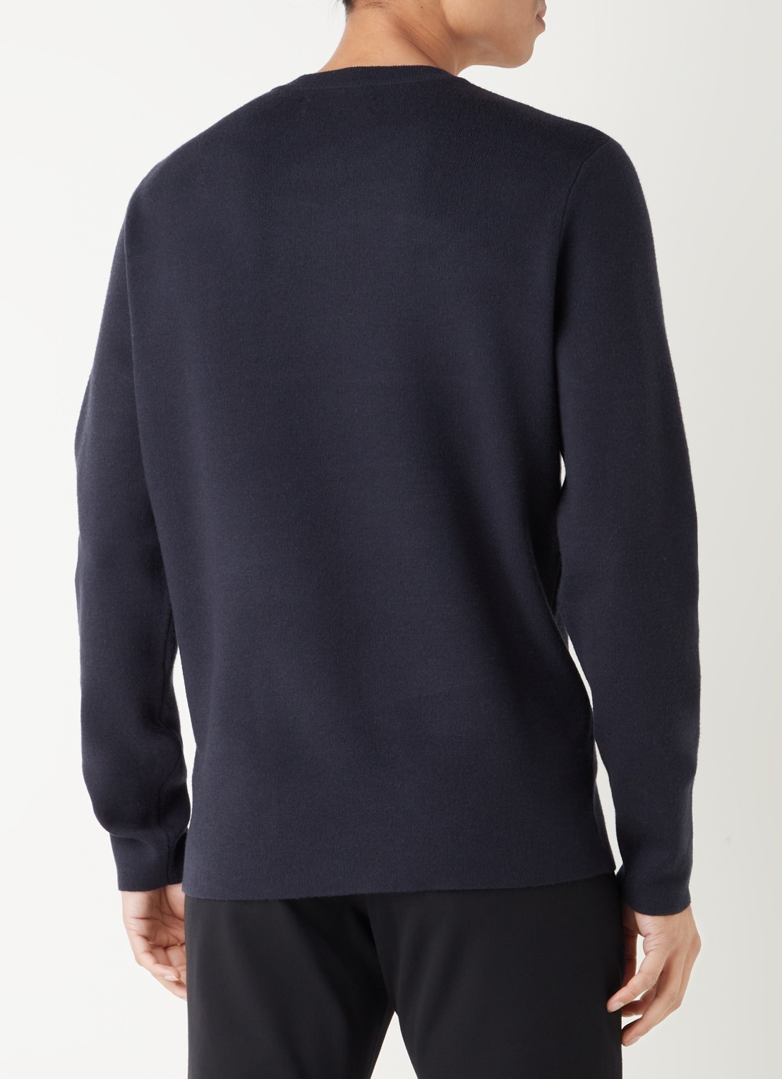 SAMSØE SAMSØE Gunan fijngebreide pullover met stretch  - achterkant 4 donkerblauw