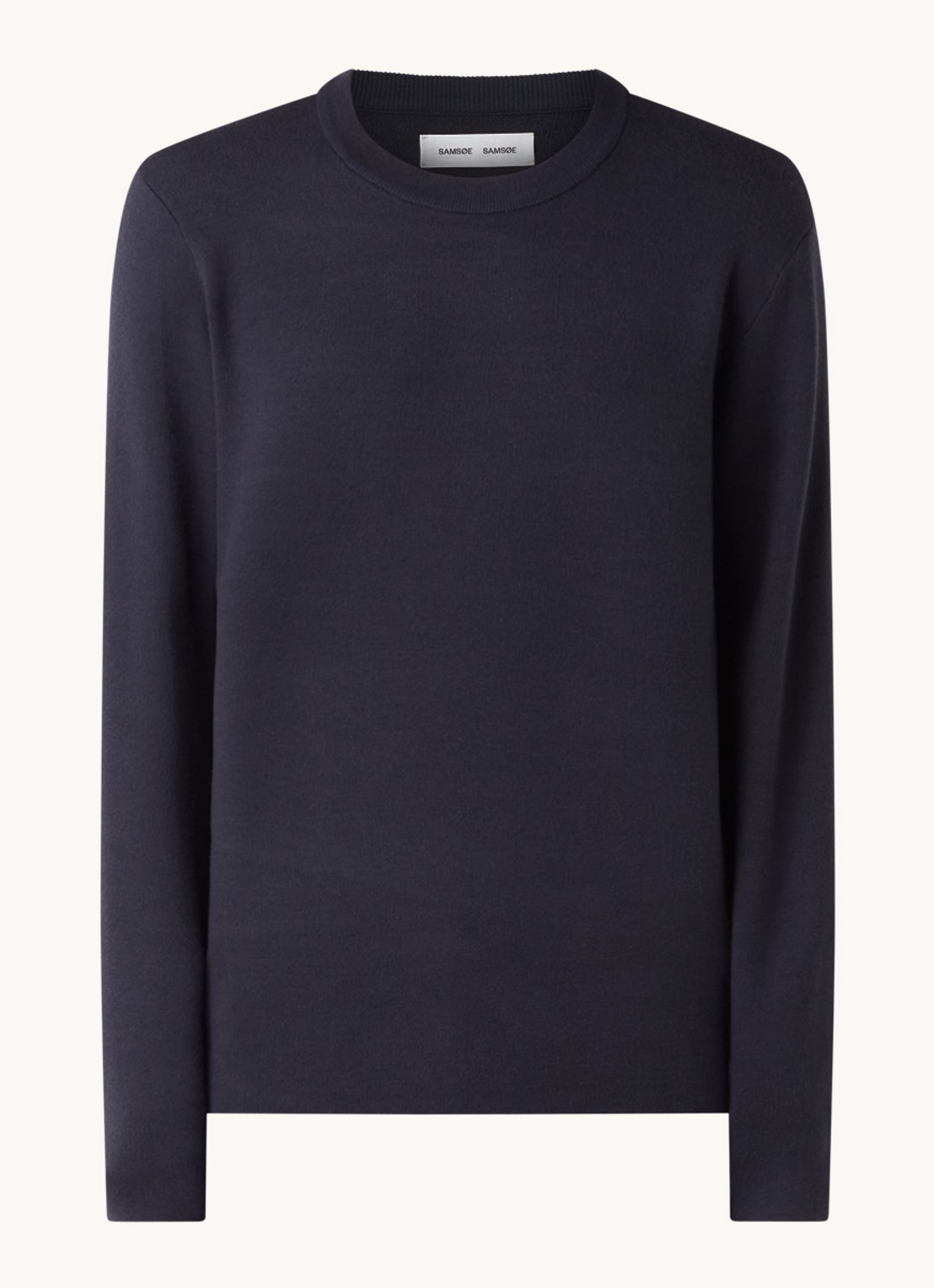 SAMSØE SAMSØE Gunan fijngebreide pullover met stretch  - voorkant 2 donkerblauw