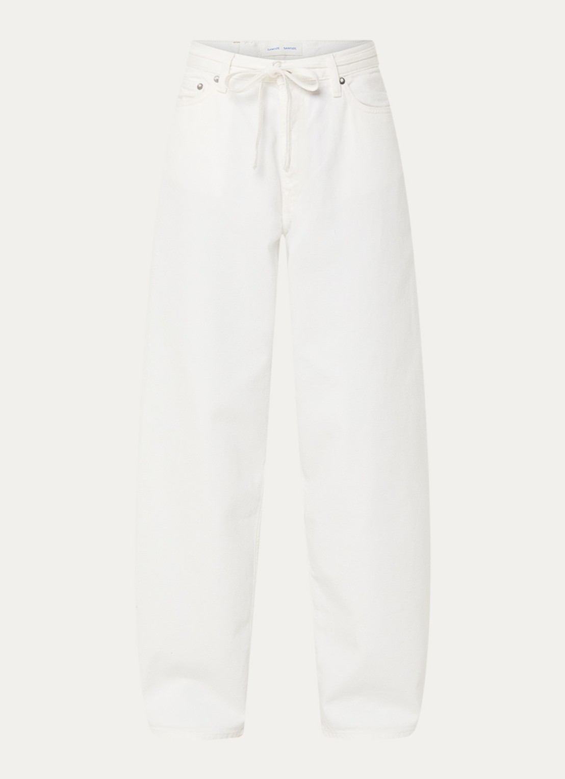 SAMSØE SAMSØE Harper mid waist loose fit jeans met gekleurde wassing en strikceintuur - voorkant 4 wit