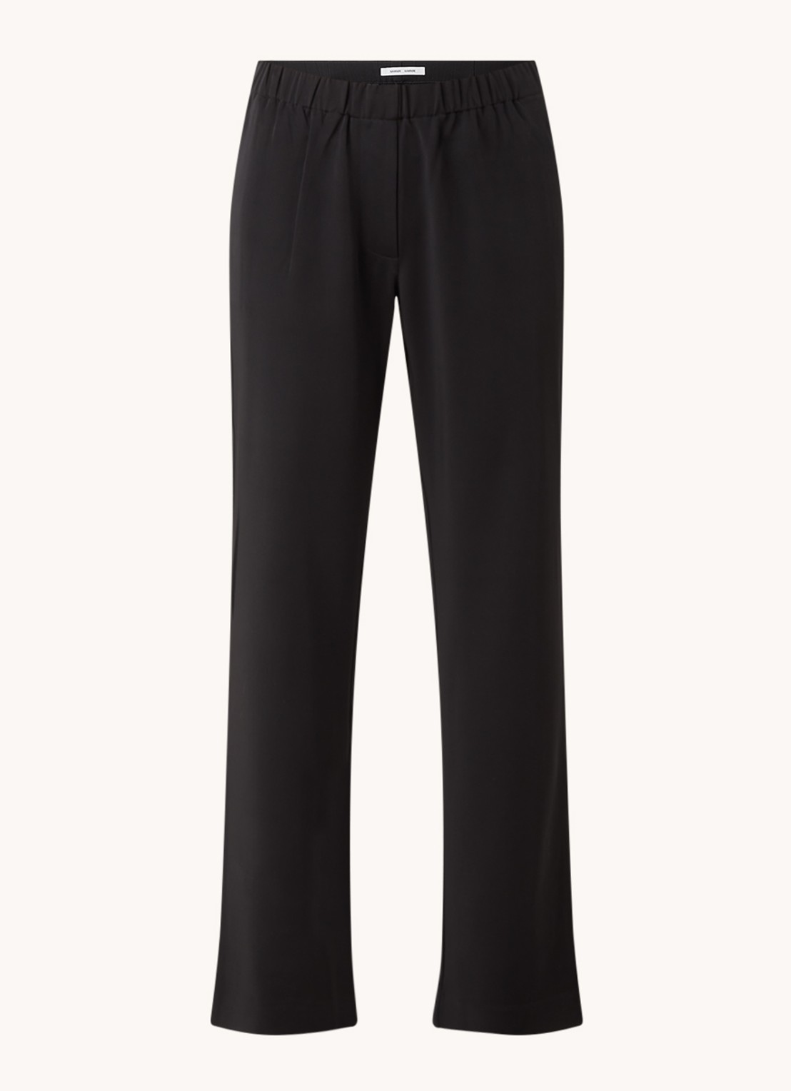 SAMSØE SAMSØE Hoys high waist straight fit trackpants van  polyester - voorkant 2 zwart