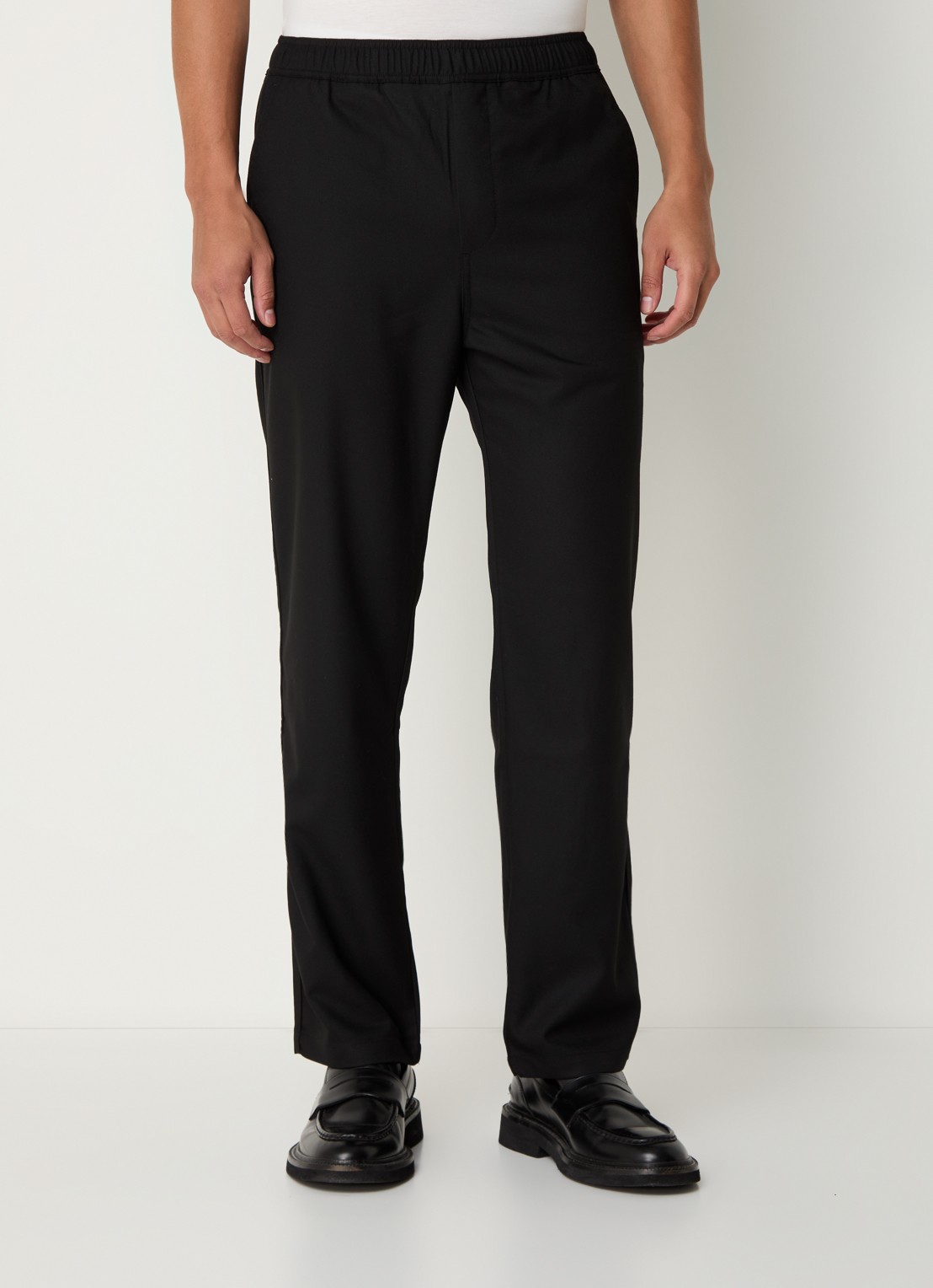 SAMSØE SAMSØE Jabari slim fit pantalon met steekzakken - detail zwart