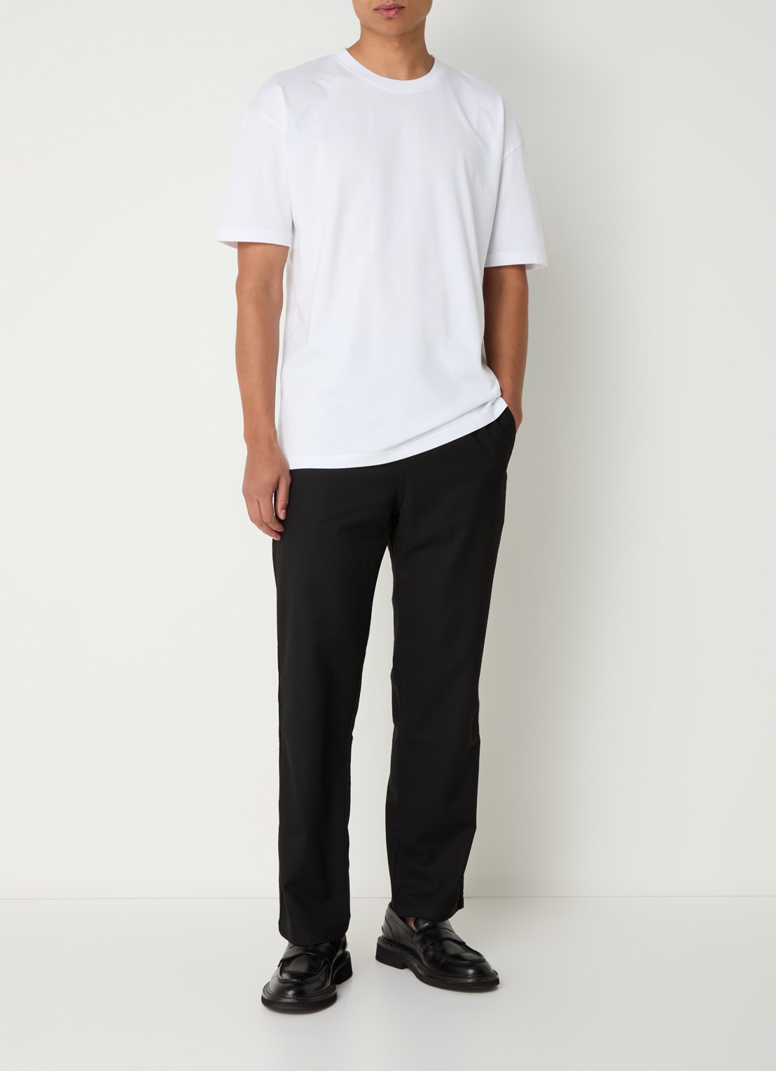 SAMSØE SAMSØE Jabari slim fit pantalon met steekzakken - voorkant 4 zwart