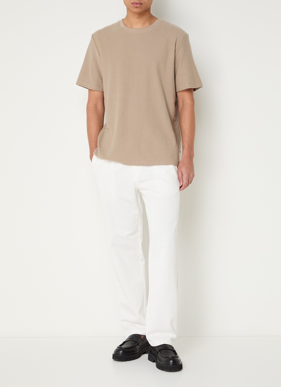 SAMSØE SAMSØE Jabari straight fit pantalon  - voorkant 5 gebroken wit