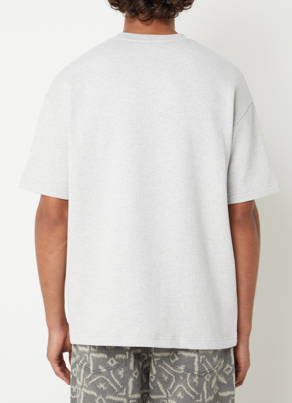 SAMSØE SAMSØE Jason T-shirt met structuur - achterkant 4 grijsmele