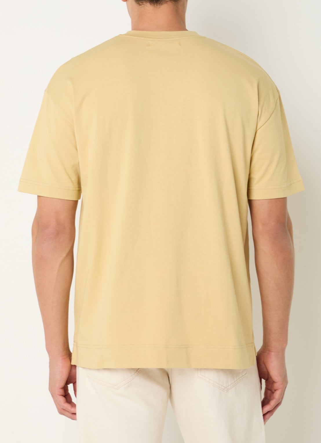 SAMSØE SAMSØE Joel T-shirt met logo - achterkant 4 mosterd