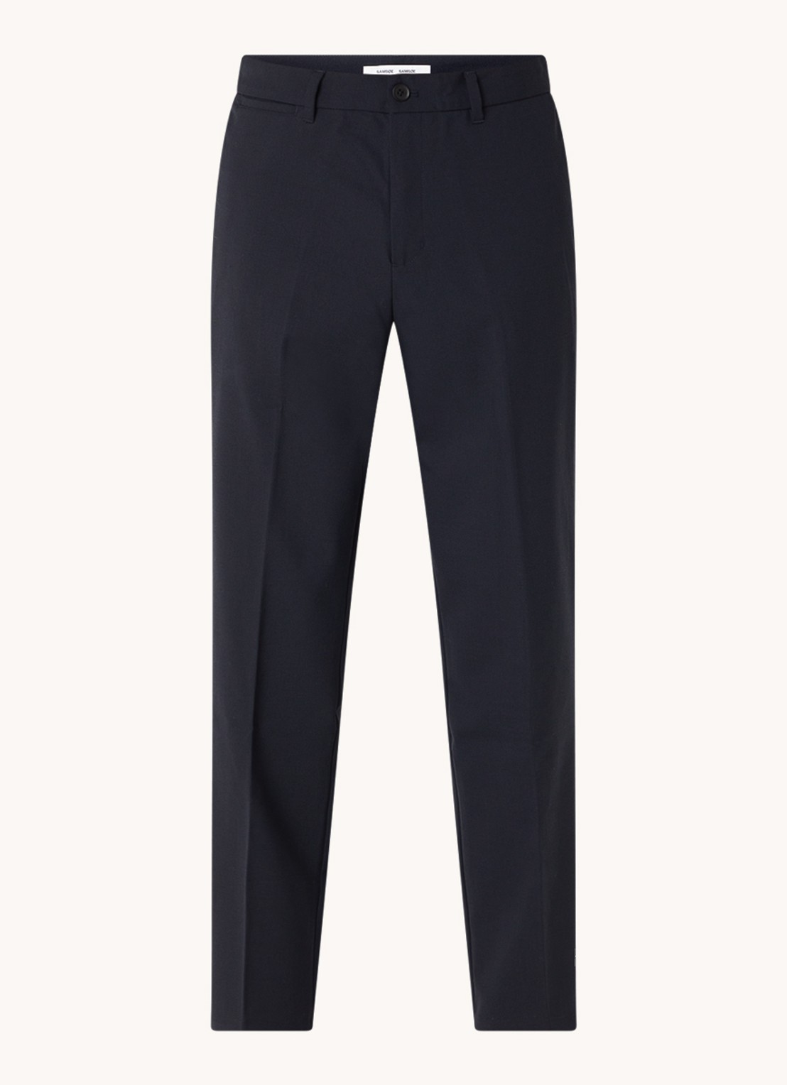 SAMSØE SAMSØE Johnny straight fit pantalon in wolblend met steekzakken - voorkant 3 antraciet