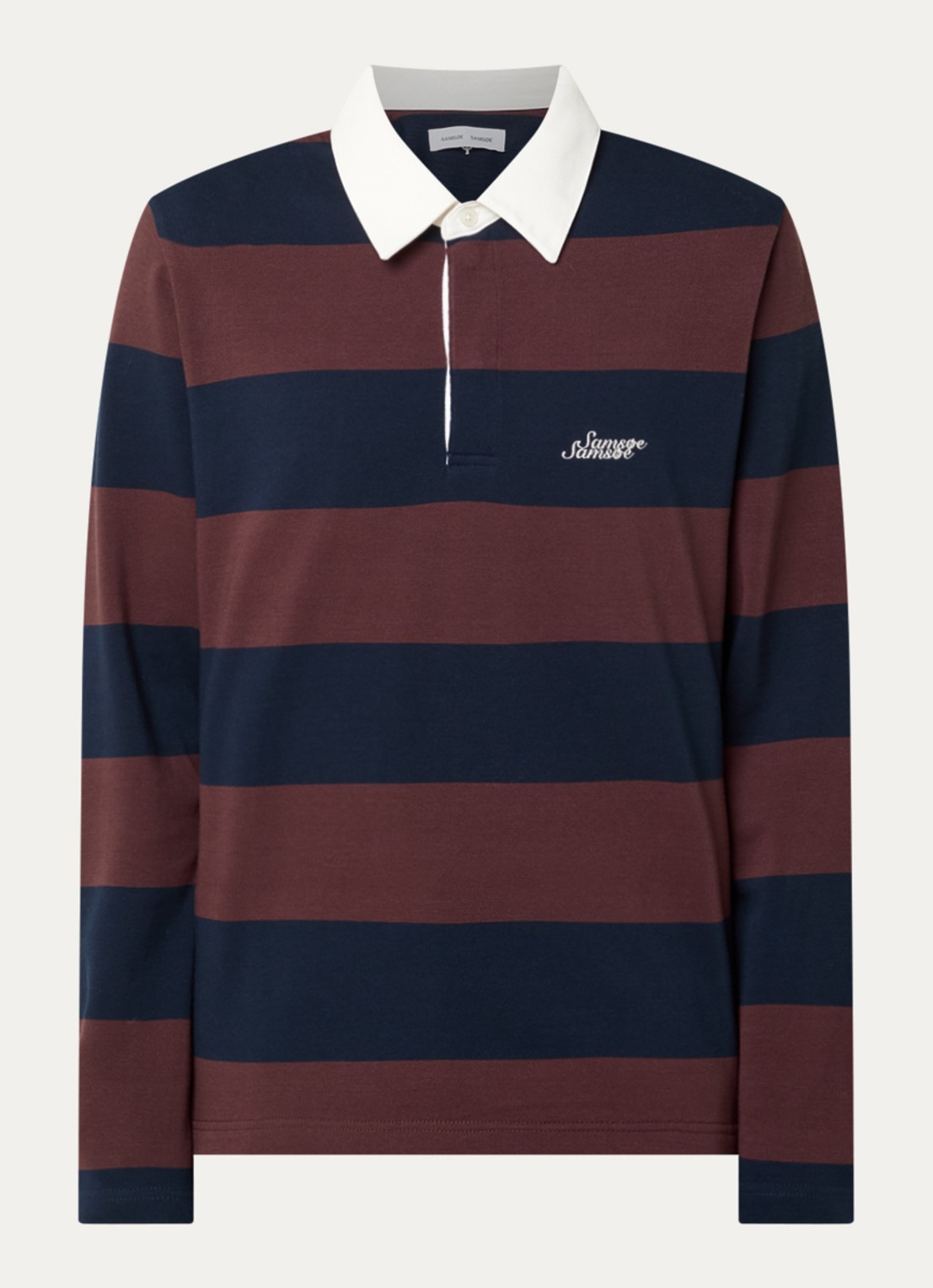 SAMSØE SAMSØE Kevin regular fit polo met streepprint - voorkant 3 multicolor