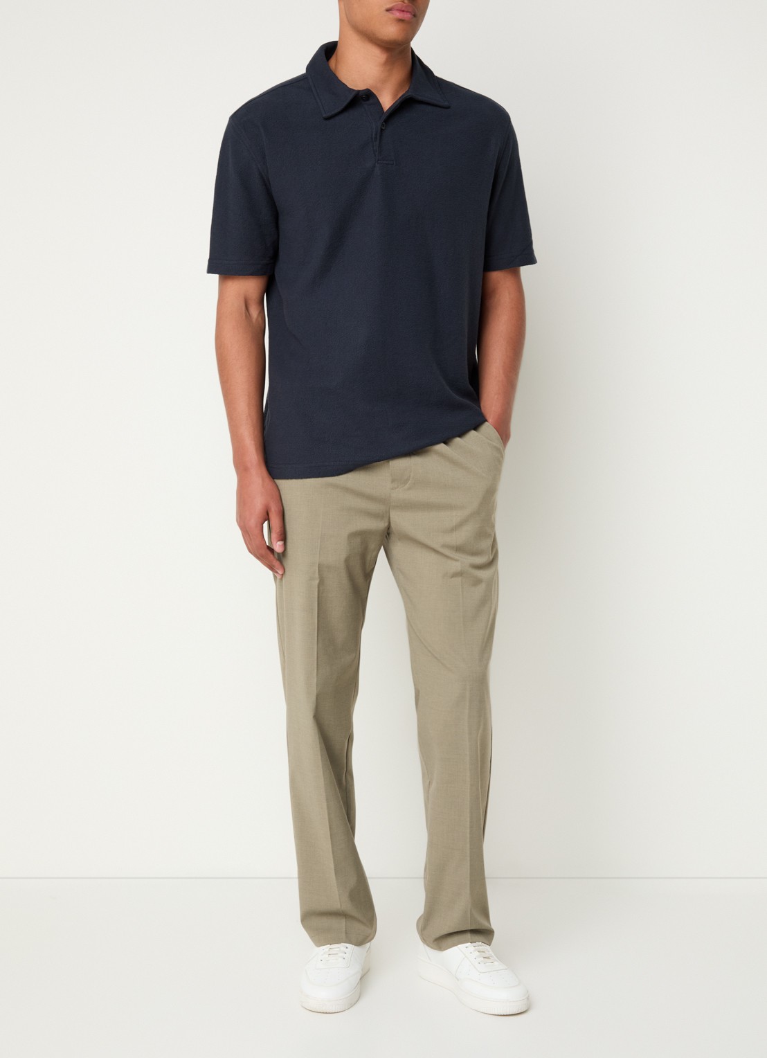 SAMSØE SAMSØE Kvistbro regular fit polo - voorkant 3 donkerblauw